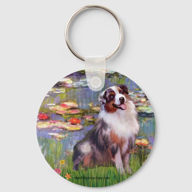 Llavero Aussie Shep 1 - Lirios #2 (Anverso)