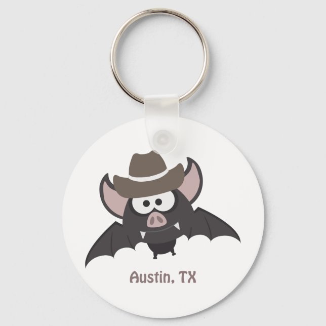 Llavero Austin Texas Cute Personalizado Cowboy Bat (Anverso)