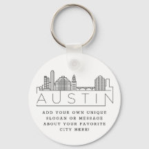 Austin, Texas Stylized Skyline | Custom Slogan