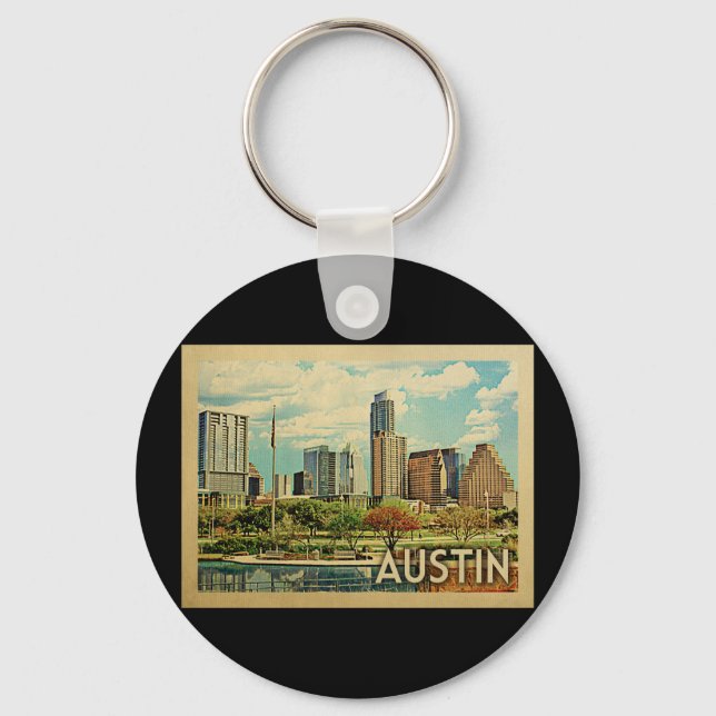 Llavero Austin Texas Vintage Travel (Anverso)