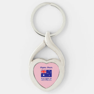 Llavero Australia Bandera Australiana Azul Corazón Persona