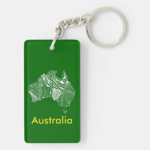 Llavero Australia Map Aussie Aussie Aussie Oi Oi Oi Oi