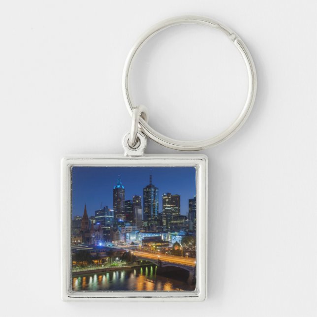 Llavero Australia, Victoria, Melbourne, paisaje urbano con (Frente)