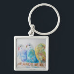 Llavero Australian Birds Budgie Watercolor Art Key Ring<br><div class="desc">Australian Birds Budgie Watercolor Art Key Ring. This glorious keyring would make a great gift for anyone. Designed by me from one of my original macaw watercolors. Especially lovely to have such a useful bright and happy gift!</div>
