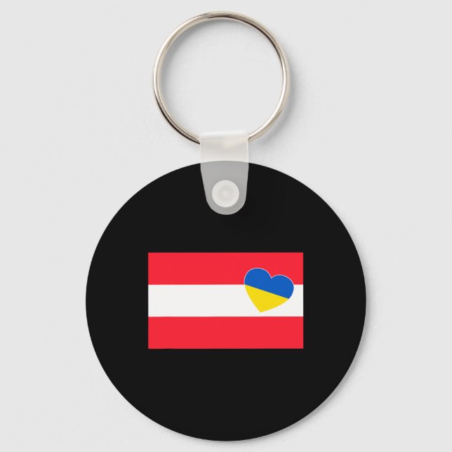Llavero Austria Apoya Ucraniano Ucrania Corazón Austriaco  (Anverso)