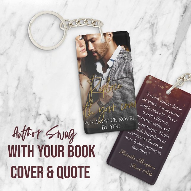 Llavero Author Swag Romance Book Cover & Quote (Subido por el creador)