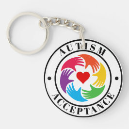 Llavero Autism Acceptance Hands & Heart Circle 