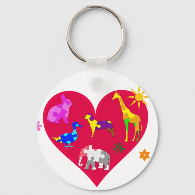 Llavero Autism Awareness Animals (Anverso)