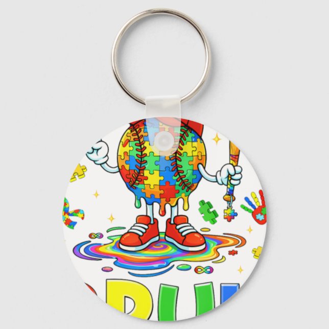 Llavero Autism Awareness Baseball Bruh Puzzl (Anverso)