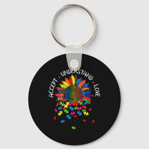 Llavero Autism Awareness Daisy Flower Aceptan Comprender L