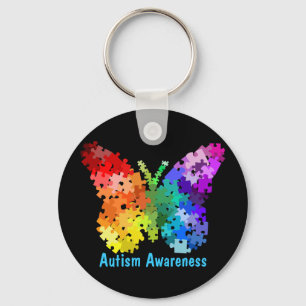 Llavero Autism Awareness Puzzle Butfly Keychain