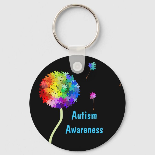 Llavero Autism Awareness Puzzle Dandelion Keychain (Anverso)