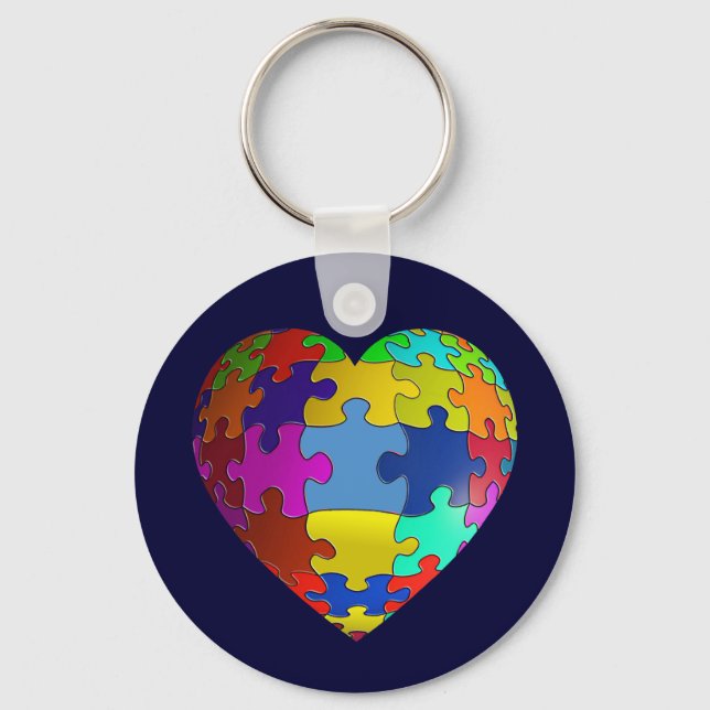 Llavero Autism Awareness Puzzle Heart (Anverso)