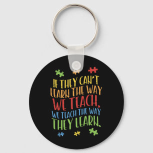 Llavero Autism Awareness Teacher Autistic Teach Learn Gift