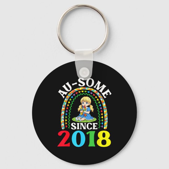 Llavero Autism Awesome Ausome Since 2018 Awareness 8th Bir (Anverso)