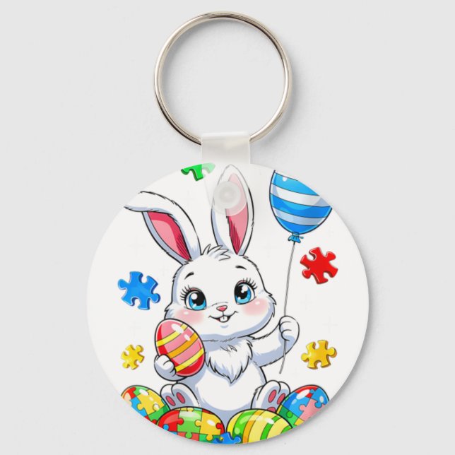 Llavero Autism Bunny Eggs Autism Awareness Easter Da (Anverso)