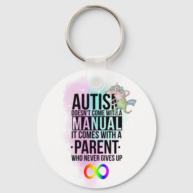 Llavero Autism Mom Dad Parent Slogan - Neurodiversidad (Anverso)