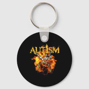 Llavero Autism Skeleton Guns Funny Fire Bones Spooki