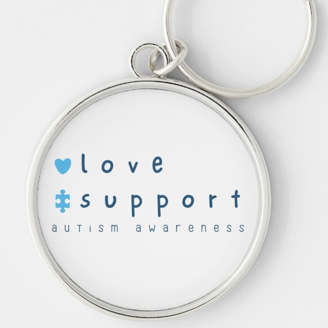 Llavero autismo apoyo a la concienciación amor Keychain (Frente)