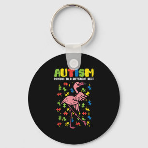 Llavero Autismo Bailando Diferentes Golpes Flamingo Cute