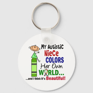 Llavero Autismo COLOREA SU PROPIO MUNDO Sobrina