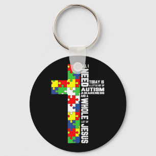 Llavero Autismo Conciencia Jesús Cruzar el Rompecabezas Gu