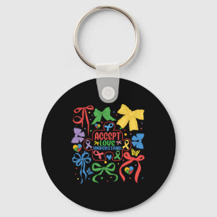 Llavero Autismo Coquette Bow Puzzle Ribbon Autismo Mama Ne