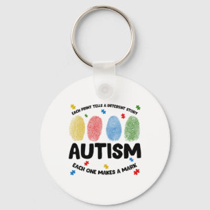 Llavero Autismo De Huellas Digitales Cada Impresión Dice U