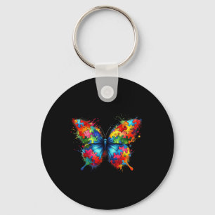 Llavero Autismo de mariposa Conciencia Autista Colorido Au