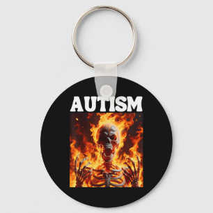 Llavero Autismo Divertido Cringe Duro Esqueleto Meme Llama