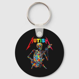 Llavero Autismo Esqueleto guitarrista rock autismo musical