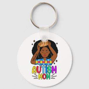 Llavero Autismo Mamá inquebrantable mujer negra reina auti