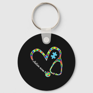 Llavero Autismo Mamá rompe el rompecabezas Stethoscope Enf