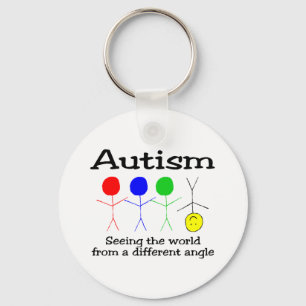Llavero Autismo que ve el mundo de un diverso ángulo