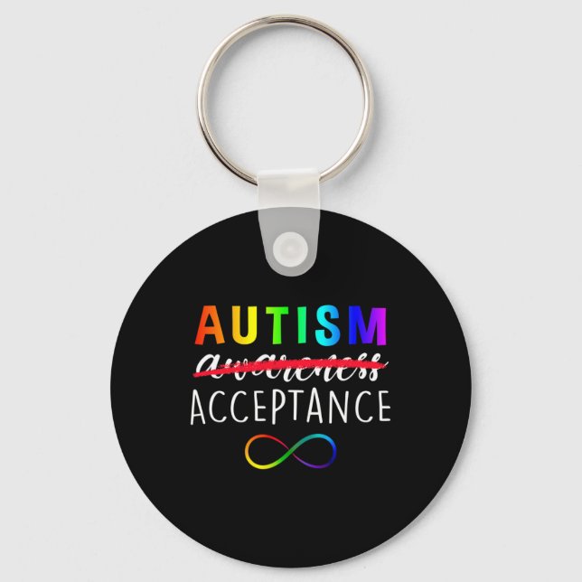 Llavero Autismo - Rojo En Cambio - Aceptación No Concienci (Anverso)