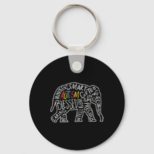 Llavero Autismo Sensibilización Elefante Palabras Regalo d