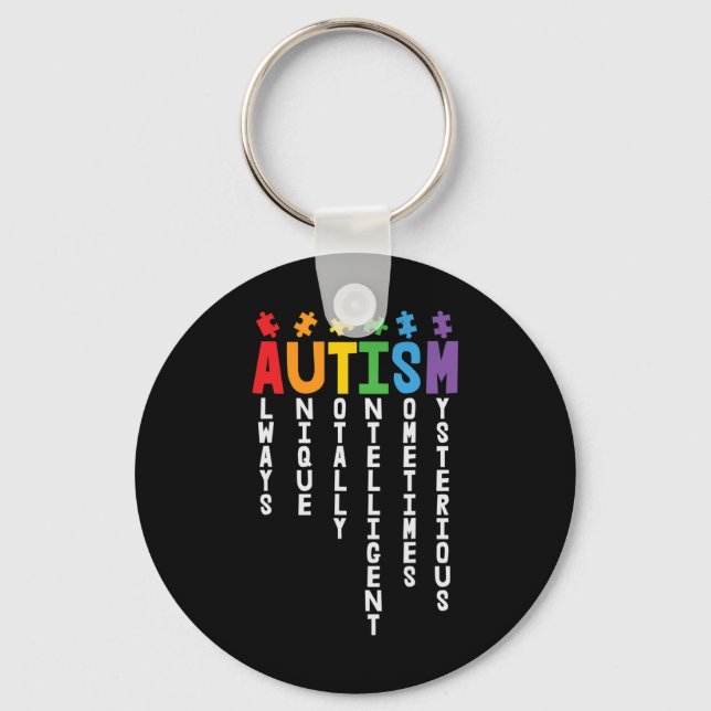Llavero Autismo Siempre Único Autismo Totalmente Inteligen (Anverso)