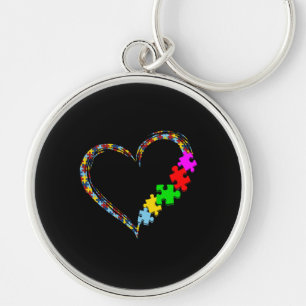 Llavero autista Pieza de rompecabezas del corazón de con