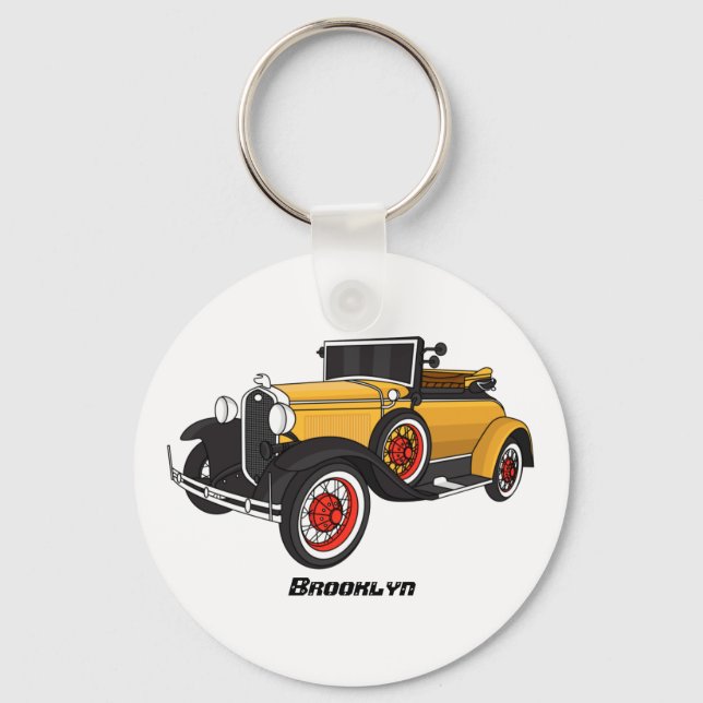 Llavero Auto amarillo clásico 1931 (Anverso)