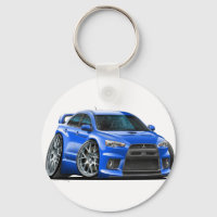 Auto azul Mitsubishi Evo