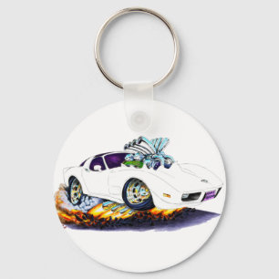 Llavero Auto blanco Corvette 1977-79
