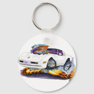 Llavero Auto blanco Corvette 1980-82