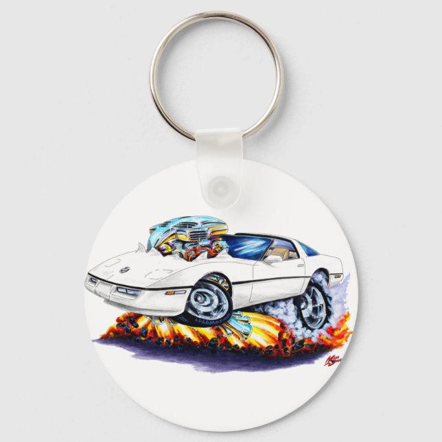 Llavero Auto blanco Corvette 1984-93 (Anverso)