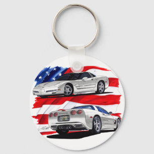 Llavero Auto blanco Corvette 1999-04