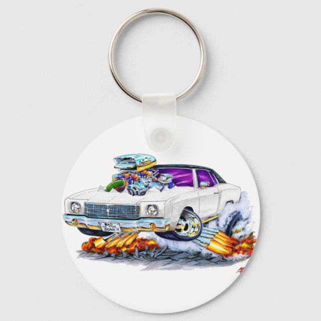 Llavero Auto blanco de Montecarlo 1970 (Anverso)
