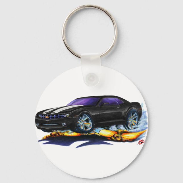 Llavero Auto blanco-negro de Camaro 2010 (Anverso)