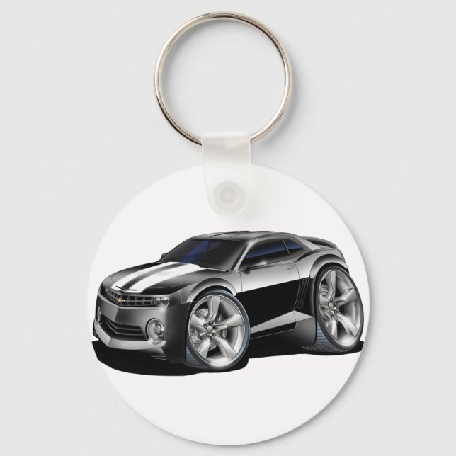 Llavero Auto blanco-negro de Camaro 2010-11 (Anverso)