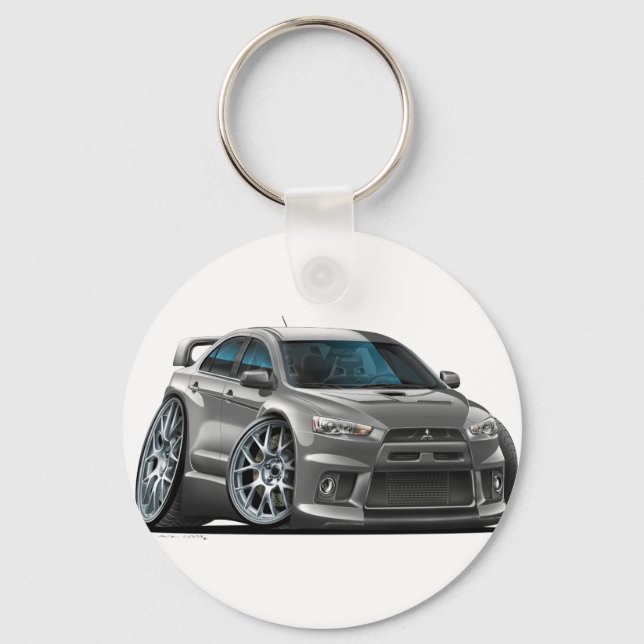 Llavero Auto gris Mitsubishi Evo (Anverso)