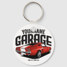 Auto muscular personalizado 1967 Red Fastback Gara