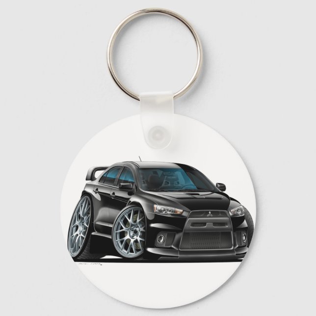 Llavero Auto negro Mitsubishi Evo (Anverso)